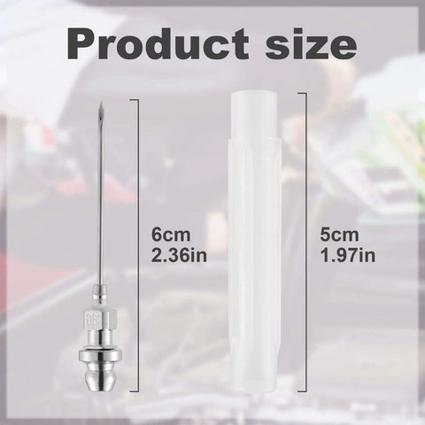 5pcs Grease Injector Needle with 6cm length and detachable nozzle for grease gun, shown with 5cm protective cover