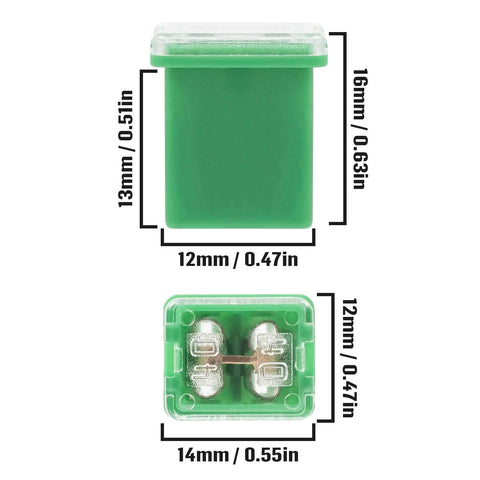 Six Pack 40A Square Auto Fuses For SUVs Cars Trucks Boats Beefed Up Low Profile Box Style Fuses With Time Delay Copper Alloy