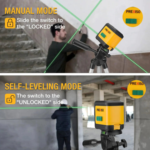 Efficient green beam laser level with dual modules and self leveling cross line projection, delivers bright, accurate lines up to 100 ft for tile, carpentry, and renovation; includes a 31.5 inch tripod for fast, stable setup on any job