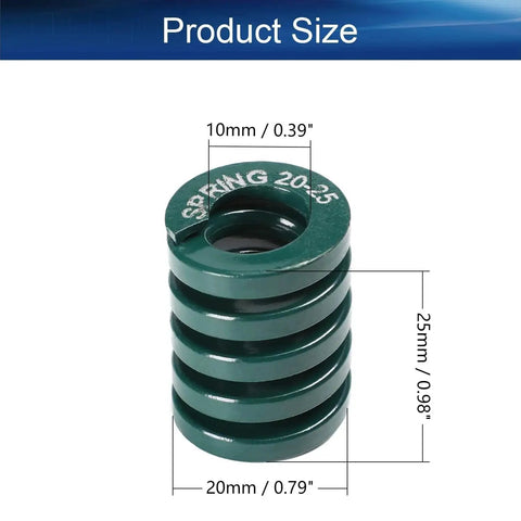 2Pcs Green 3D Printer Die Spring Set 20mm Outer Diameter 10mm Inner Diameter 25mm Length Beefy Load Steel Spiral Springs