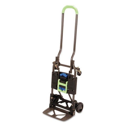 Green COSCO Shifter Multi-Position Folding Hand Truck and Cart, 300 lb. Weight Capacity, 12222PBG1E, front view on wheels