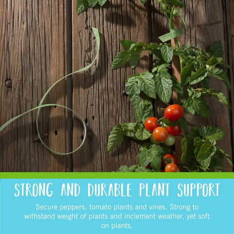 One Wrap Garden Ties For Plant Supports Reusable Adjustable Ties Cut To Length 50 Ft By One Half Inch Green Recycled Plastic
