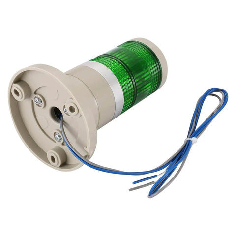 Green LED Industrial Signal Light Tower For 220 VAC Continuous Warning Direct Mount All Round LED Indicator 80x124mm Base 3.1 X 4.9 Inches 184g LTP-502T By Baomain side view with wiring
