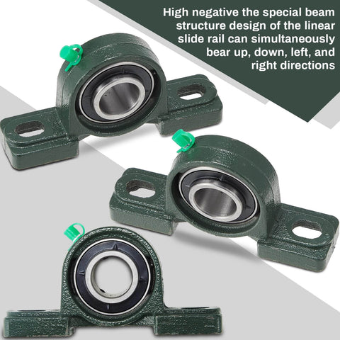 8 Pcs UCP205-16 Pillow Block Bearing with 1" Bore Flange Mounted Pillow Block Ball Bearing Self Alignment Cast Iron Housing Steel Unit for Industry, Green.