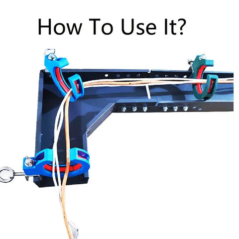 Two Pack Green Cable Tray Rollers for Wire Routing and Cable Management, Red Axle Design installed on tray with wires