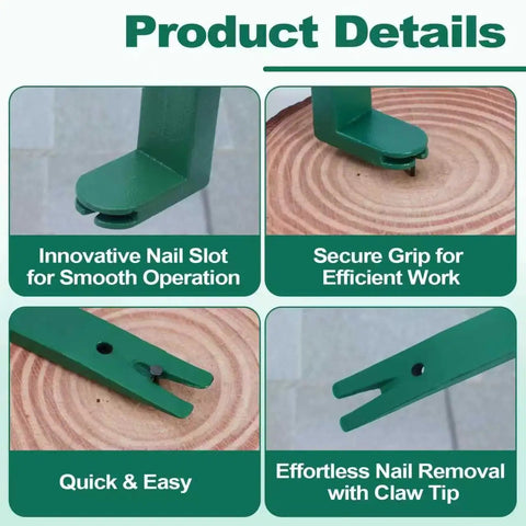 Close-up of Heavy-Duty Roof Shingle Nail Removal and Installer Tool with a 2-in-1 nail slot for quick and secure operation.