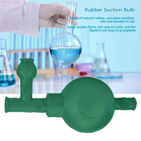 Three Valve Suction Bulb Pipette Filler For Efficient Liquid Transfer In Laboratories Durable Rubber Construction Green