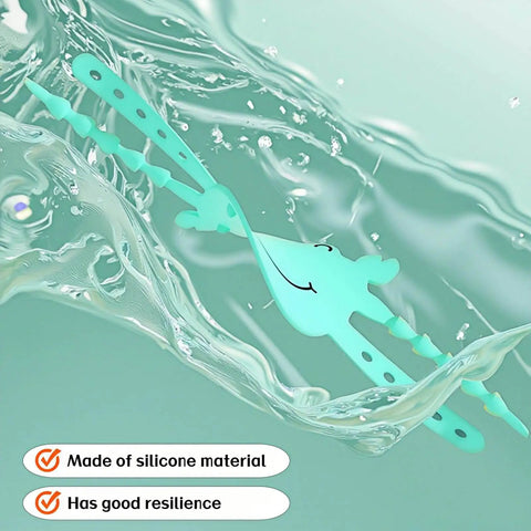 Adjustable Silicone Door Silencer Sleeve Buffer With 5-Position Design in water, green flexible latch cover shown floating