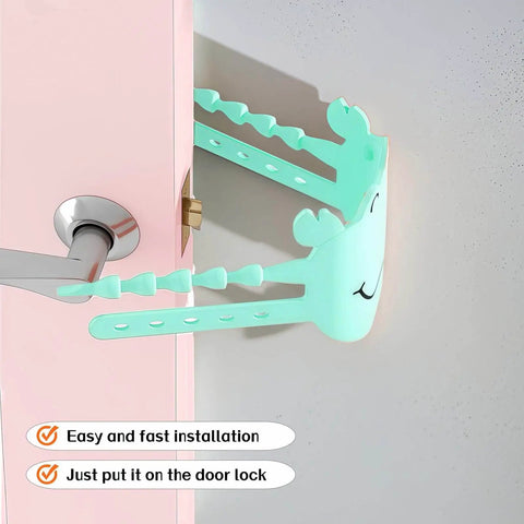 Adjustable Silicone Door Silencer Sleeve Buffer With 5-Position Design on door latch, green, crab-shaped for noise reduction