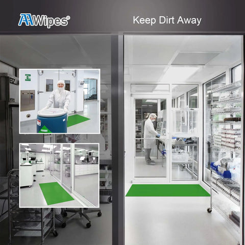 Inside view of a cleanroom using Sticky Mat Adhesive Pads For Cleanrooms 24 By 36 Inches 5 Pack With 30 Sheets Per Pack Total 150 Sheets.