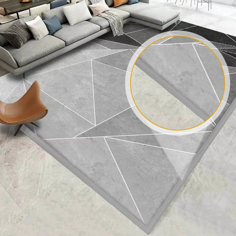 Floor Rubber Transition Strip Self Adhesive Carpet to Tile Transition Strip Edging Trim Strip for Threshold Transitions with a Height Less Than 5 mm/0.2in (Grey, 6.56FT) installed in a living room.