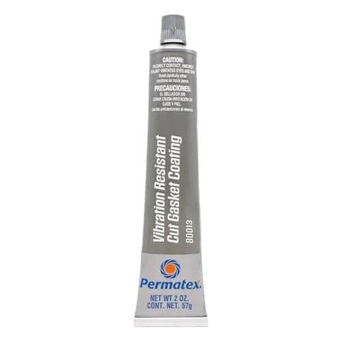 Grey Cut Gasket Coating Sealant For Tough Torque Engines, Vibration Resistant Silicone Sealant For Paper Cork And Rubber Gaskets, Extends Gasket Life And Prevents Blowouts, Fills Scars, Tack Free In 1 Hour, 2 Oz tube front view