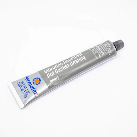 Tube of Grey Cut Gasket Coating Sealant for Tough Torque Engines, 2 oz Vibration Resistant Silicone Sealant for paper cork rubber gaskets