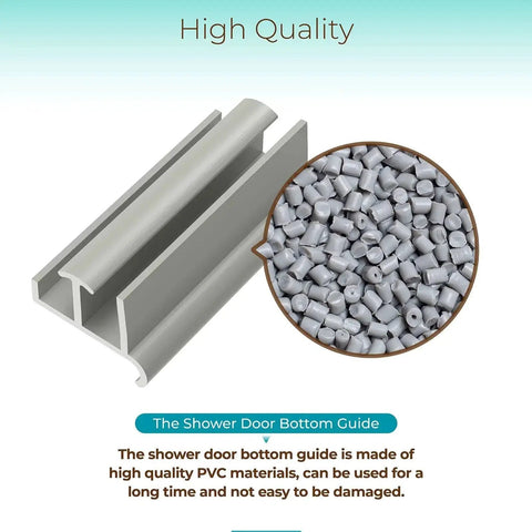 Sliding Shower Door Bottom Guide For Glass Sliding Doors Three Inches Long By One And Three Eighths Inches Wide Grey PVC Track Guide For Shower Doors Tub Glass Durable Corrosion Resistant Construction For Long Lasting Performance One Pack