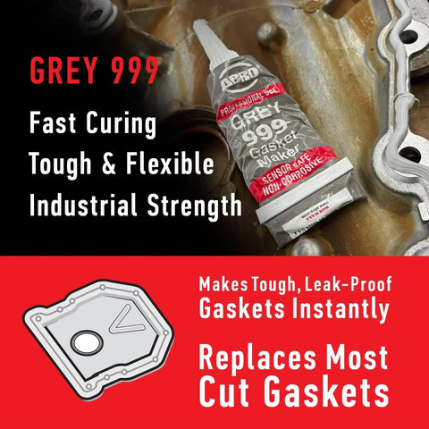 Heavy Duty High Temp RTV Silicone Sealant And Gasket Maker 650 Degrees F OEM Specified Sensor Safe Non Corrosive Neutral Cure Low Odor 3 Oz Tube Grey Sealant tube on engine gasket