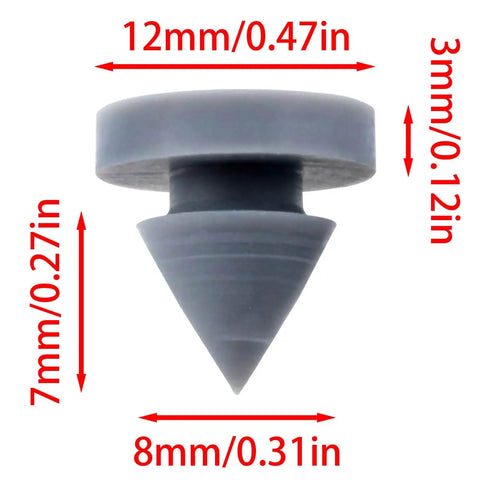Door Silencers One Half Inch Hinge Outlet Rubbers For Metal And Wood Doors, Heavy Duty Noise Reduction, 16 Pack In Grey