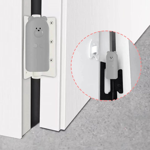 Door Pinch Guard Hanging Silicone Door Stop Wedge Grey 2 Pack Soft Slam Protector For Hinges Quiet Close And Frame Protection Hidden Installation Anti Slam Silencer For Busy Homes