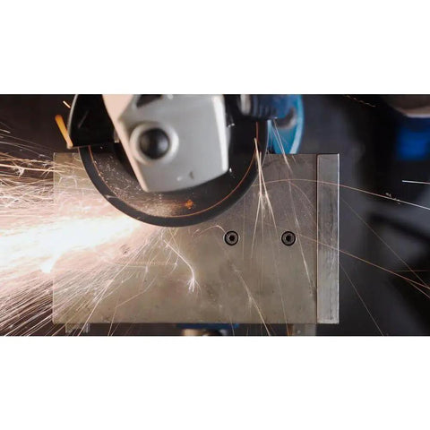 Grinding metal using View Window Grinding Disc With Integrated Viewing Pane For Precise Grinding 5 Inch By 7/8 Inch SGP SteeloX Victograin