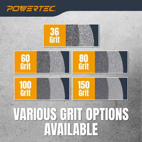 Various grit options for grinding wheels shown, including 36, 60, 80, 100, and 6 Inch Aluminum Oxide Grinding Wheel 150 Grit For Bench Grinder