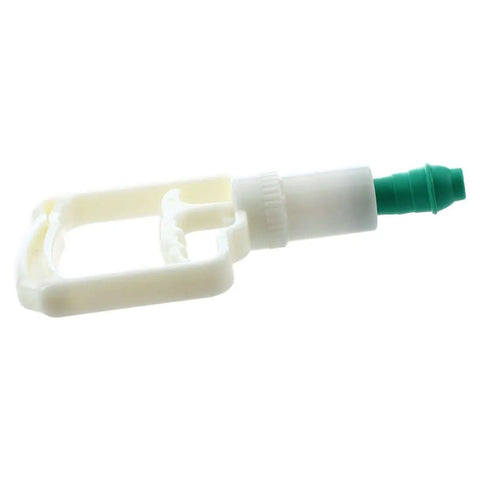 Grip Hand Vacuum Pump For Suction Cupping Therapy, durable unbreakable plastic, lightweight 8.5 inch, easy one hand grip, side view