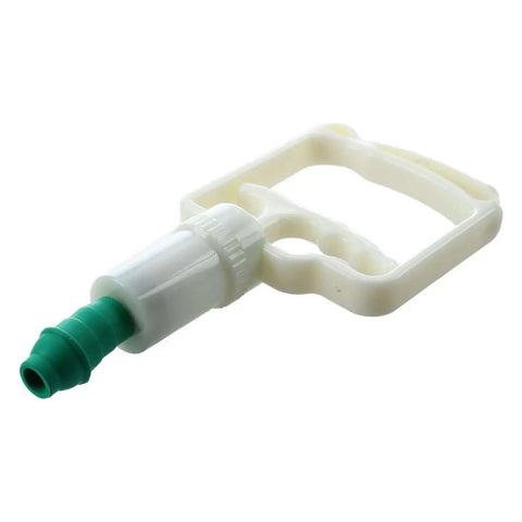 Grip Hand Vacuum Pump For Suction Cupping Therapy, durable unbreakable plastic, lightweight 8.5 inch, beige and green color handle