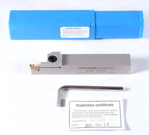 Heavy Duty Built To Last Indexable Grooving Cutoff Holder for 3/4x3/4 Grooving with Nickel Plated Body and Tin Coated Carbide Inserts GTN3