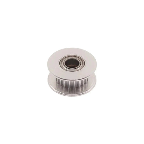 GT2 Idler Pulley 20 Tooth 5mm Bore For 6mm Width Timing Belt Aluminum With Oxidation Treated Finish shown in close-up view
