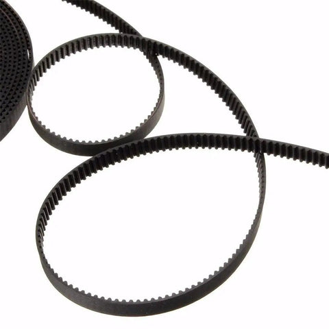Close-up of GT2 Timing Belt from GT2 Timing Belt Pulley Kit With Eight Pulleys, 5mm Bore And 20 Teeth, 2mm Pitch, 6mm Wide Rubber Drive Belt.