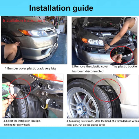 Installation guide for quick release latch license plate lock clip kit on car bumper