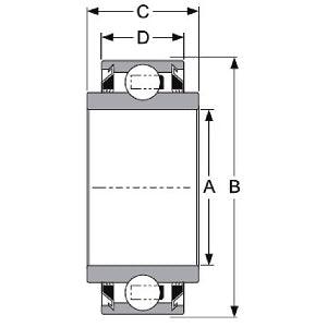 GW208PP17 Agriculture Heavy Duty Disc Harrow Bearing, 1 1/8" inch Square Bore, Non-Relubricable, Two Triple Lip Seals - VXB Ball Bearings