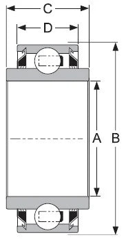 GW210PPB6 Two Triple Lip Seals Square Bore 1.180" inch Bore Bearing - VXB Ball Bearings