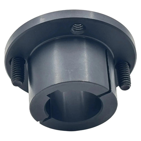 H Type Split Taper Bushing For One Inch Bore Saelno Carbon Steel Locking Bushings With Black Oxide Finish, 1/4-20 UNC Screws Visible