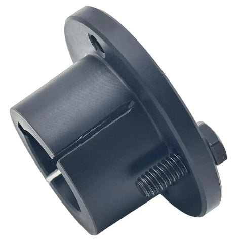 H Type Split Taper Bushing for One Inch Bore Saelno Carbon Steel Locking Bushings for Pulleys and Sheaves, black oxide finish, side view