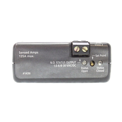 Back view of Split Core Current Switch H908 Adjustable Normally Open Heavy Duty Pro Grade Sensor for monitoring belt loss.