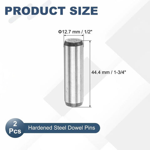 2 Pack Carbon Steel Dowel Pins One Sixteenth Inch Diameter Five Eighth Inch Length Hardened Steel Dowel Pins for Pegs Shelves