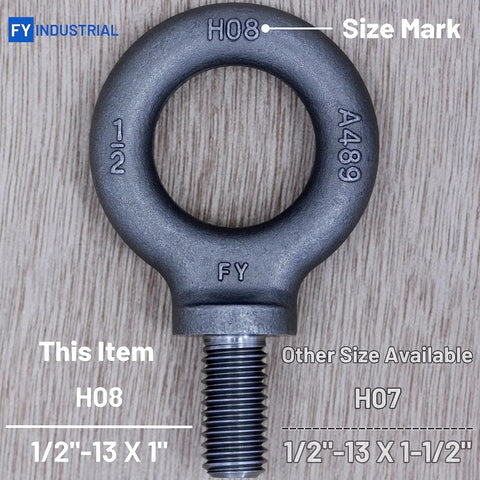 Two Pack 1/2-13 Eye Bolts Lifting Eyebolts Heavy Duty Industrial Grade For Hoisting And Rigging Forged Quenched and Tempered