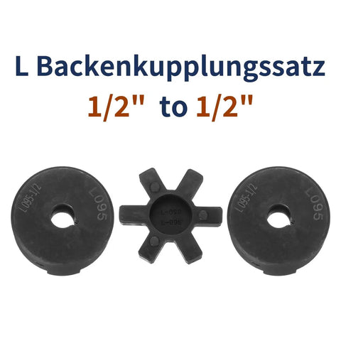 Flexible Half Inch To Half Inch L Jaw Coupling Set With Buna N NBR Rubber Spider For Log Splitter Hybrid Equipment 3 Piece Coupler Kit
