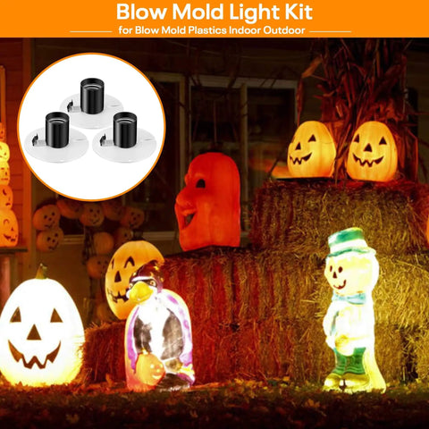 Halloween blow molds illuminated with MB48 Blow Mold Light Kit Replacement With 3 Socket Accessory Cord, ideal for festive decor