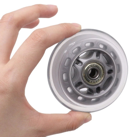 Inline Skate Wheels with Bearings, 3 Inch Roller Blade Wheels 76mm Outdoor and Indoor Clear Wheel for Office Chairs, Luggage, silver-focus