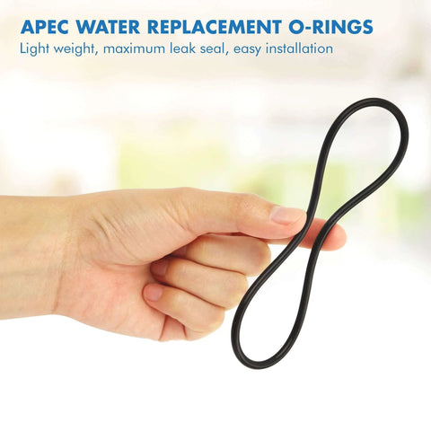 Replacement O Ring Set For 3.5 Inch OD Reverse Osmosis Filter Housings Three Pack NSF Certified Gasket Seals held in hand.