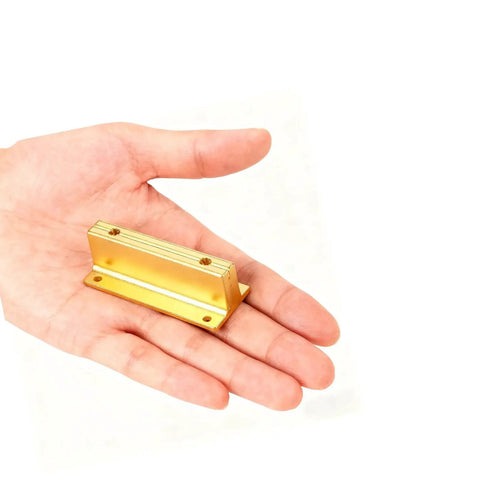 Champagne Gold 10 Pack Drawer Pulls, 2 Inch T Shaped Cabinet Knobs For Dresser And Furniture, Solid Aluminum Alloy in hand