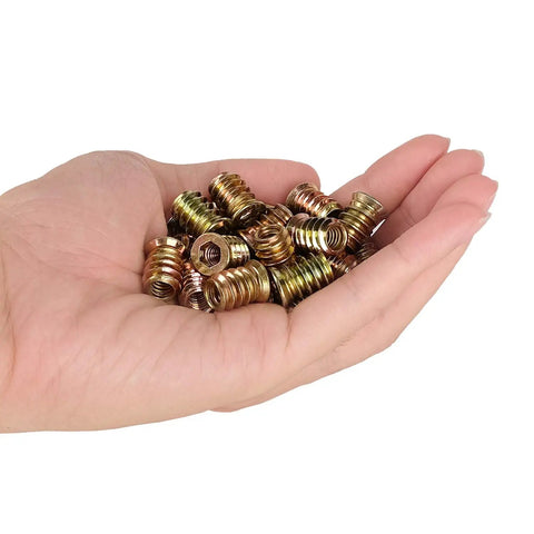 40 Piece Set Of 1 Quarter Inch 20 Threaded Wood Inserts And Furniture Screws For Wood Furniture With Hex Socket Drive 15 Millimeter