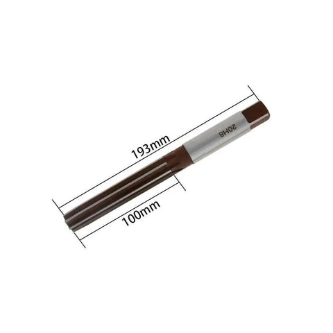 Beefy Pro Grade Hand Reamer For Metal And Wood 20mm Cutting Diameter 9CrSi Alloy Tool Steel with precise measurements shown