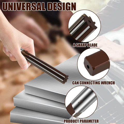 Person holding Hand Reamer Go To Seven Eighths Inch To One Inch Alloy Tool Steel H8 With Eight Straight Flutes for metal and wood.