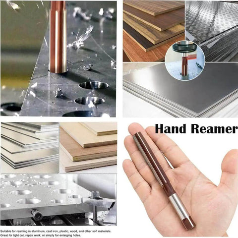 Beefy Pro Grade Hand Reamer For Metal And Wood 20mm Cutting Diameter 9CrSi Alloy Tool Steel shown in hand for scale