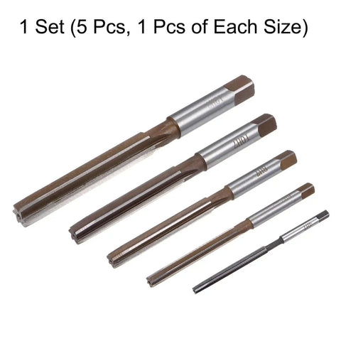 Hand Reamer Set Pro Grade 4mm 6mm 8mm 10mm 12mm H7 Alloy Steel With Straight Flutes For Precise Hole Reaming In Metal And Wood Projects Great For Finishing Cylinders And Bore Holes Uxcell