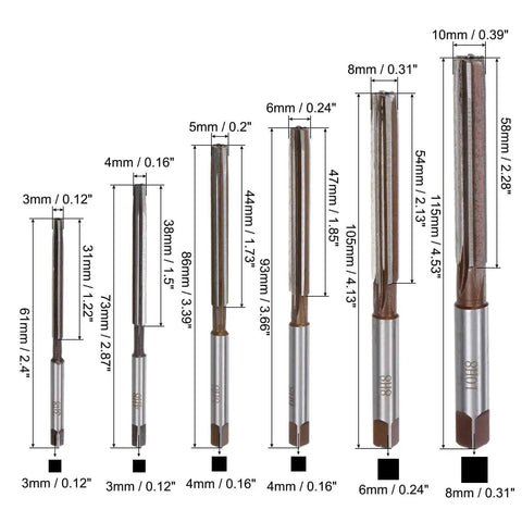 11 Piece Hand Reamer Set 3mm 4mm 5mm 6mm 8mm 10mm 12mm 14mm 16mm 18mm 20mm H8 Tolerance Pro Grade Alloy Steel Reamers