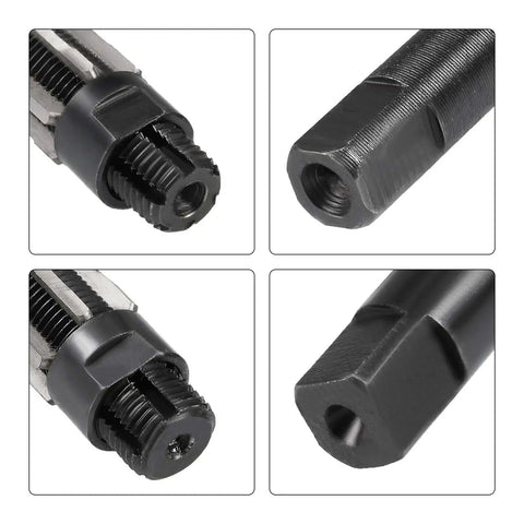 Close-up of Adjustable Pro Grade Hand Reamer Set 19 To 21 Mm And 21 To 23 Mm High Speed Steel H8 Tool with 6 straight flutes