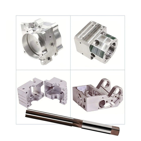 9mm Hand Reamer for Precision Machining in Alloy Tool Steel 9CrSi H8, 6 Straight Flutes shown with machined metal components