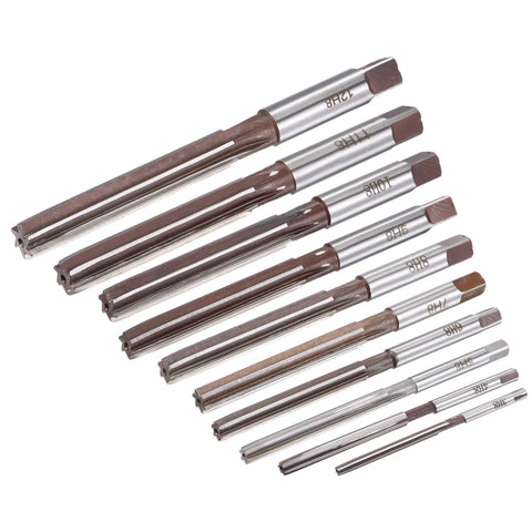 Hand Reamers Set H8 Accuracy Alloy Tool Steel 6 Flutes Straight Shank Milling Cutter Tool 10pcs